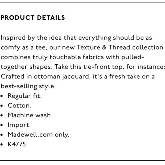 🍁Madewell Texture & Thread Rust Knot Front Tee - Picture 10 of 10